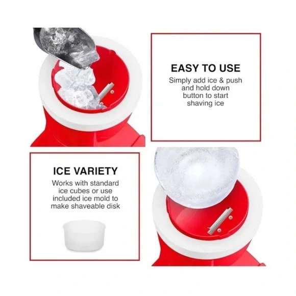 Nostalgia Red and White Ice Shaver